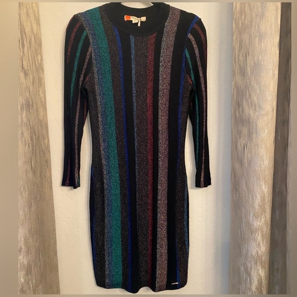 Ted Baker shimmer Striped Glitter Dress - Picture 4 of 7